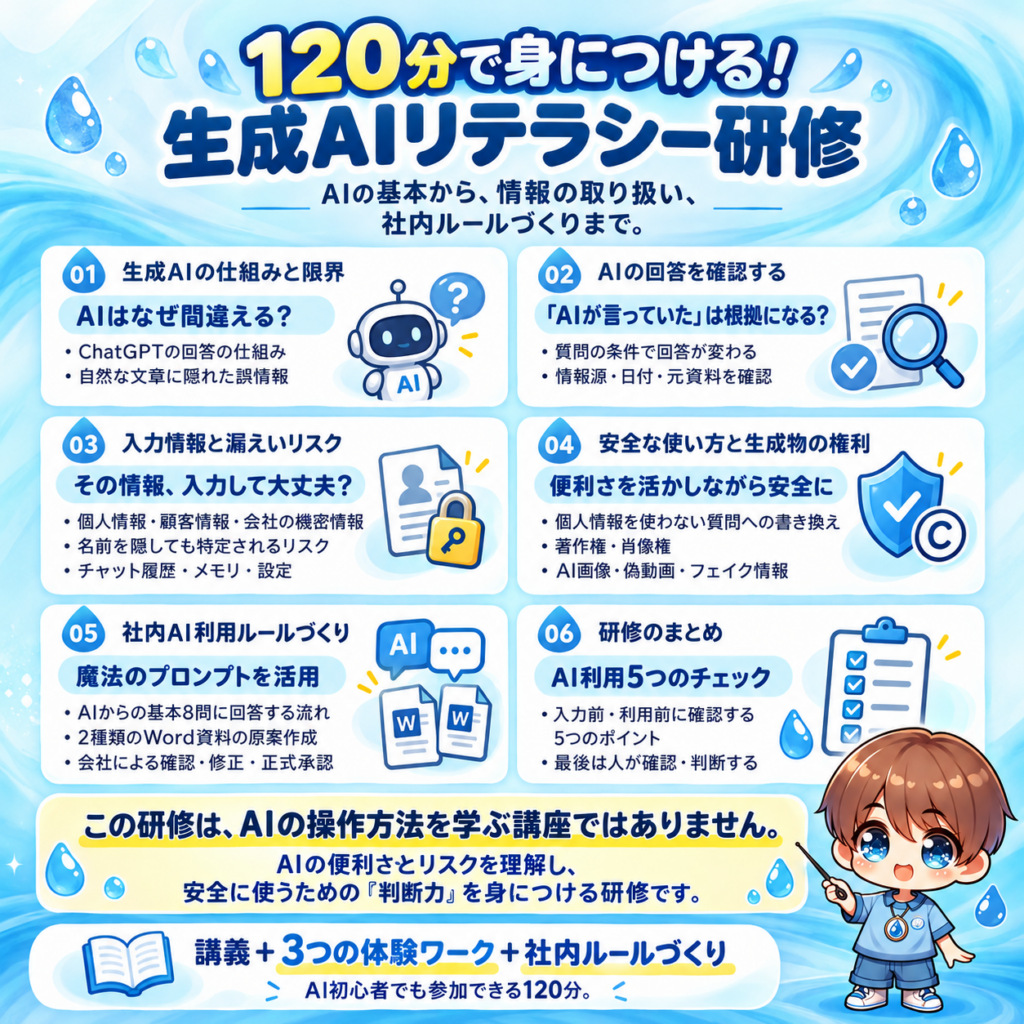 120分で身につける！
生成AIリテラシー研修