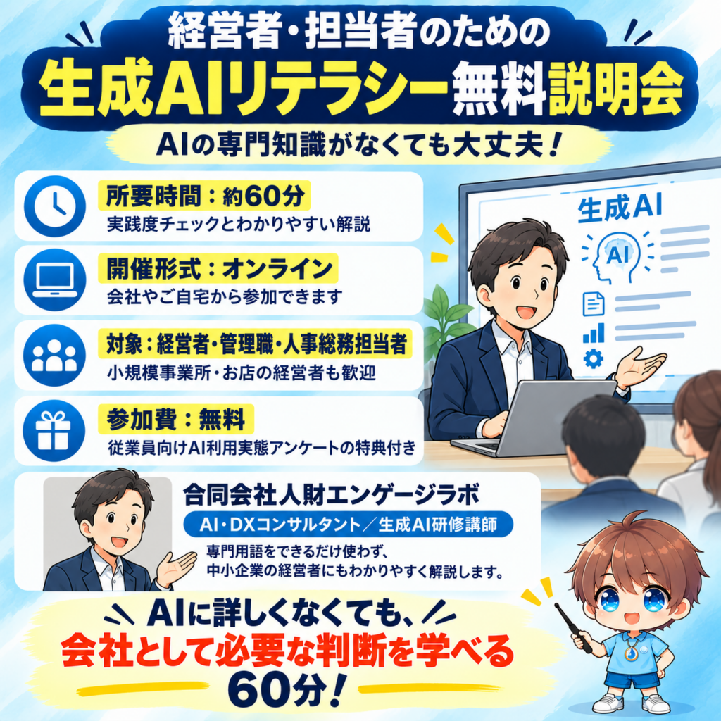 経営者・担当者のための生成AIリテラシー無料説明会